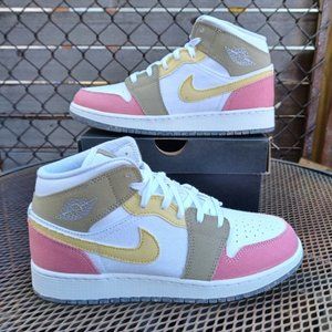 Nike Air Jordan 1 Mid Pastel Sneakers - Size Youth 5 & 6.5 Shoes